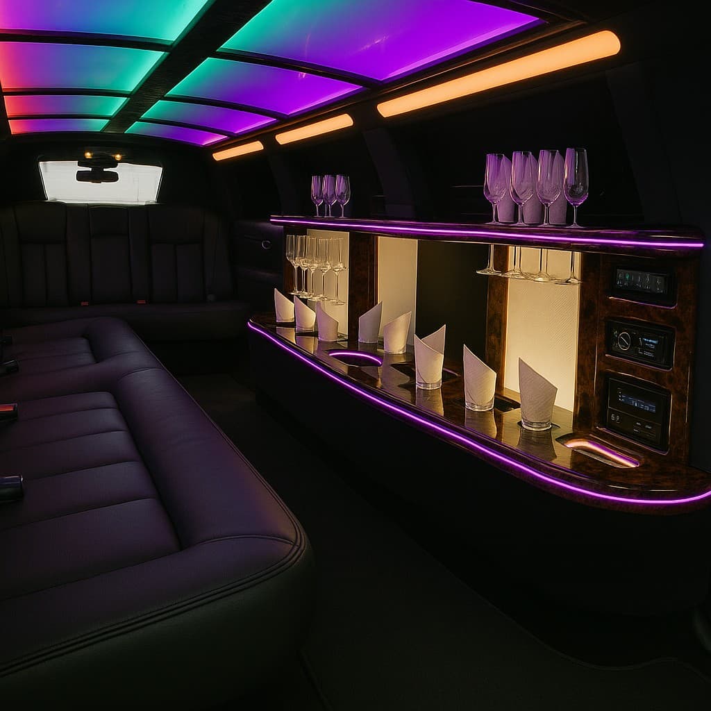 Example rendering of a 10 passenger limo interior