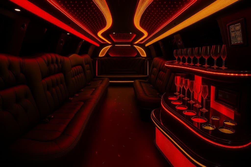 Example rendering of a 12 passenger limo interior