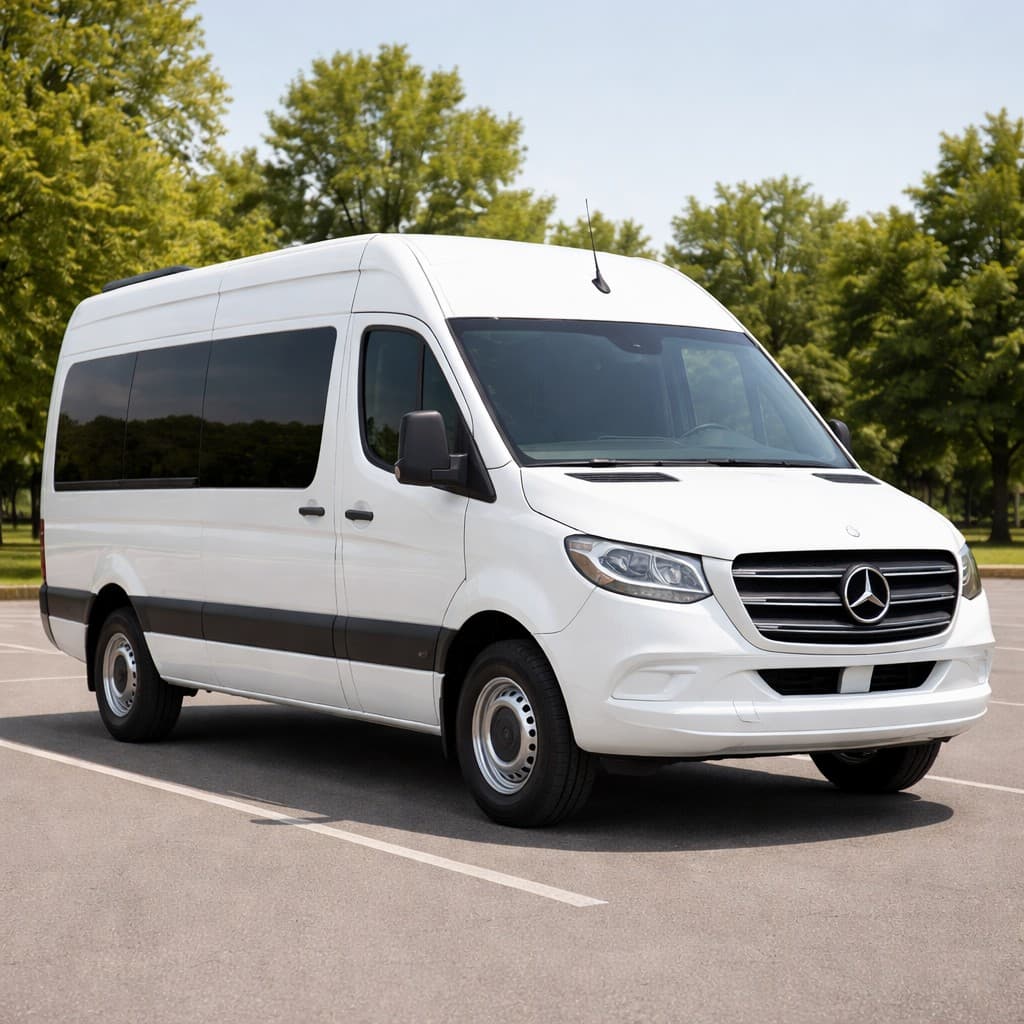 Representative rendering of a 12 passenger limo sprinter exterior