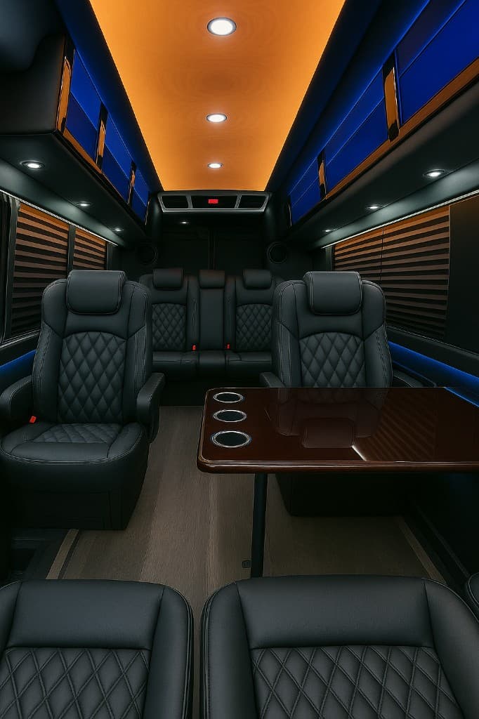 Example rendering of a 14 passenger executive sprinter interior