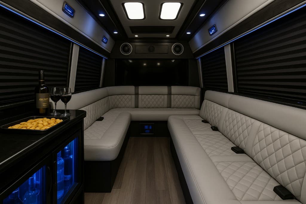 14 Passenger Limo Sprinter interior detail