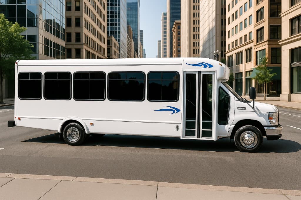 Representative rendering of a 16 passenger coach bus exterior
