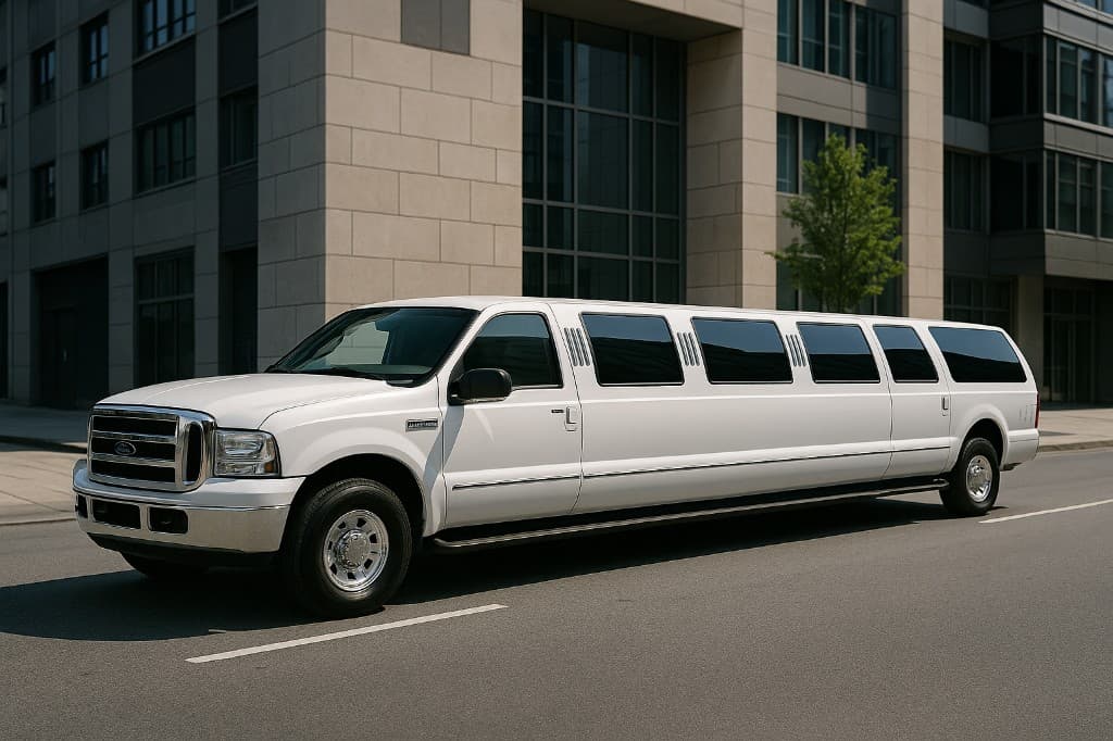 Representative rendering of a 16 passenger limo exterior