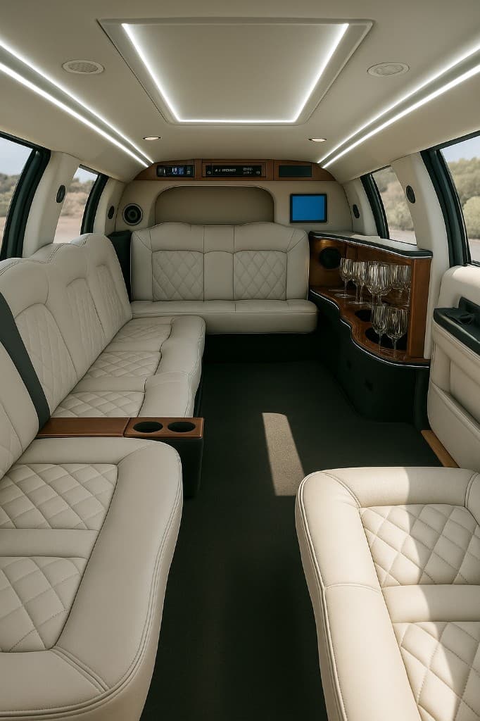 Example rendering of a 16 passenger limo interior