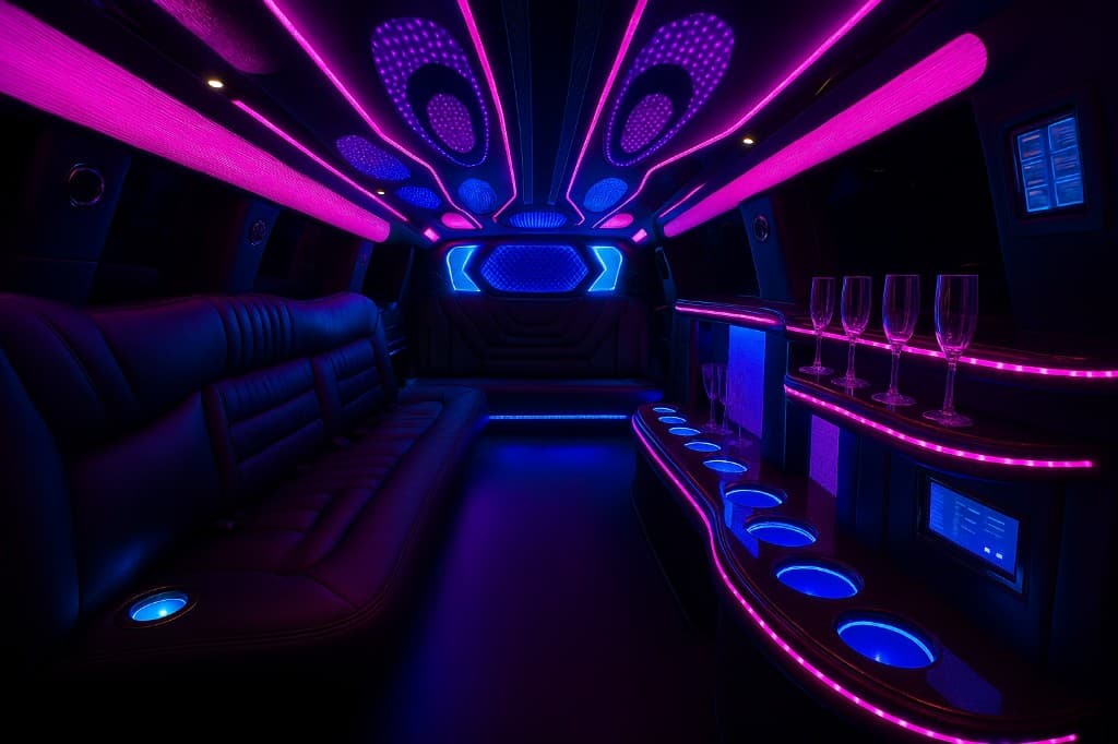 Example rendering of an 18 passenger limo interior