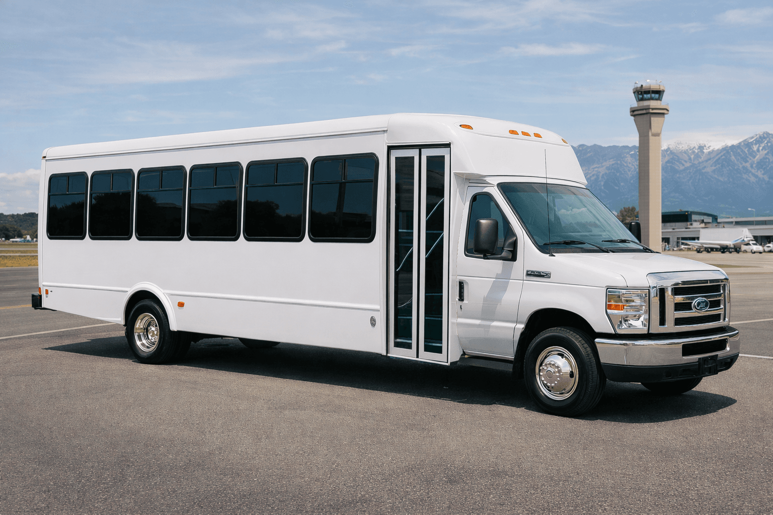 Example rendering of a 26 passenger coach bus exterior