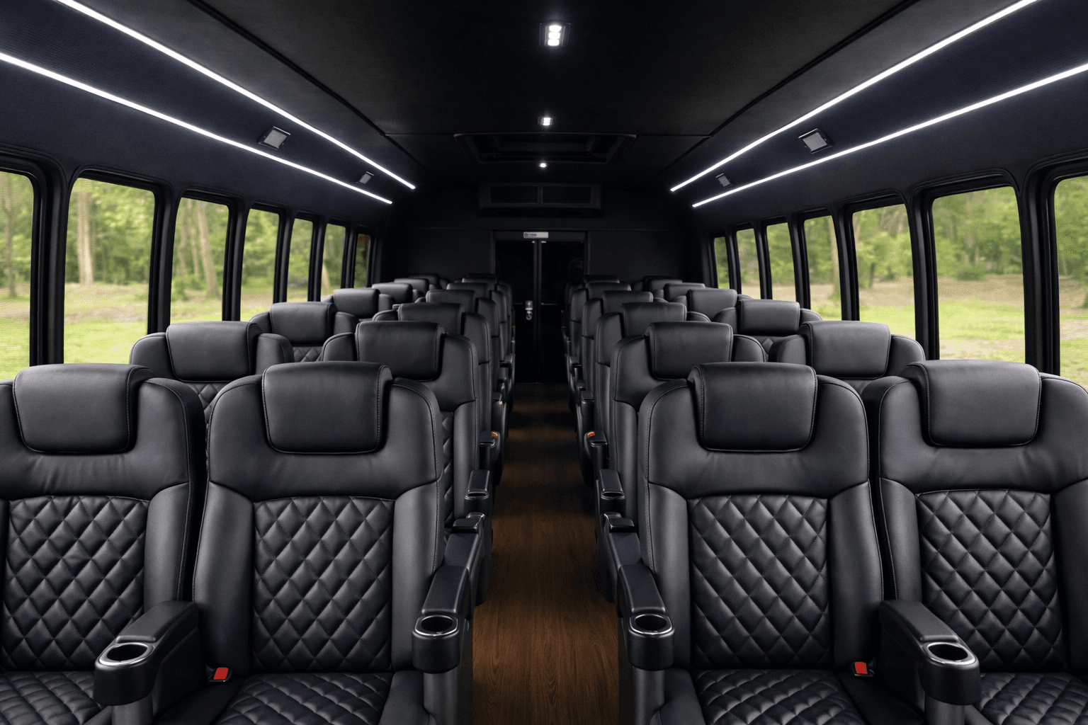 Example rendering of a 26 passenger coach bus interior
