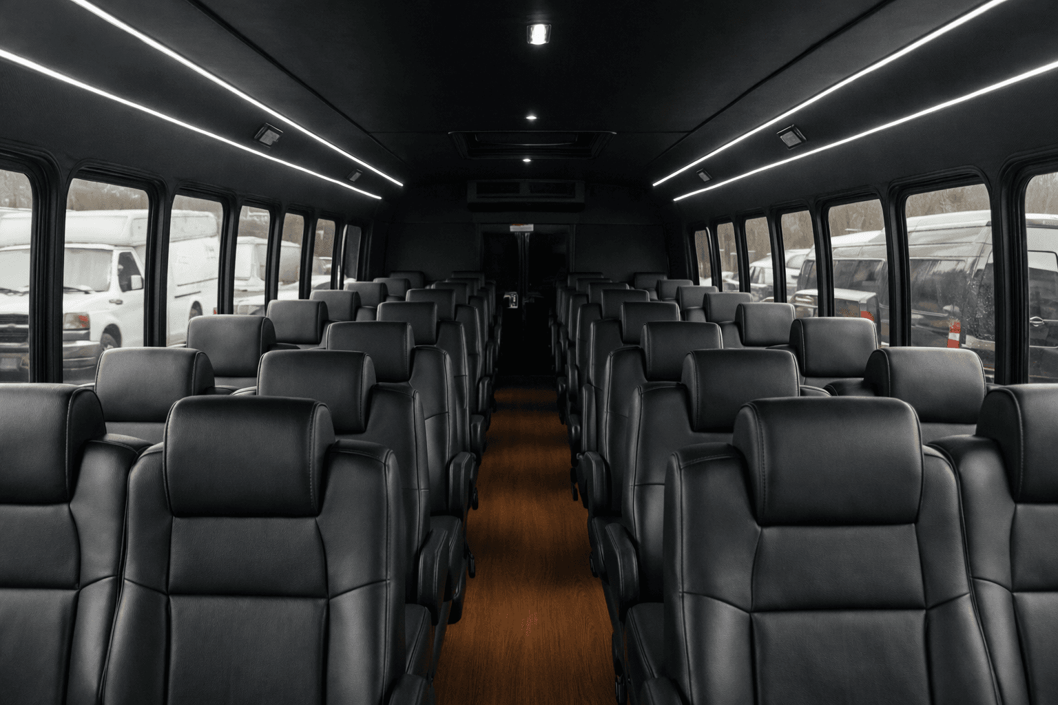 Example rendering of a 28 passenger coach bus interior