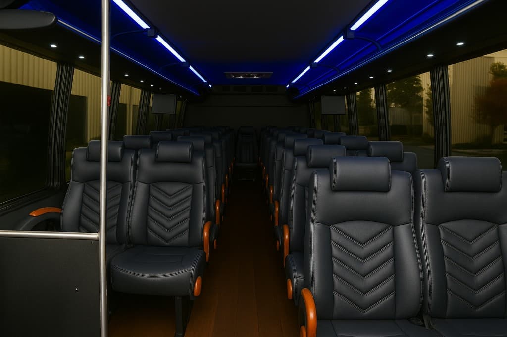 Example rendering of a 30 passenger coach bus interior