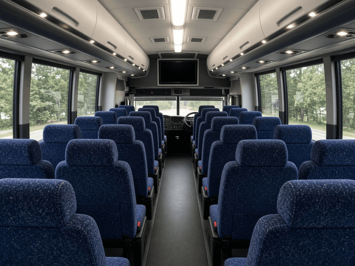 Example rendering of a 38 passenger coach bus interior