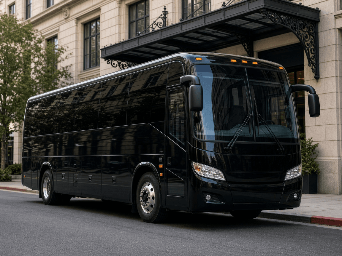 Representative rendering of a 40 passenger coach bus exterior