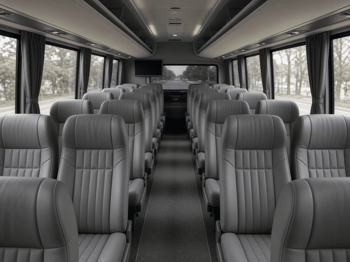 Example rendering of a 42 passenger coach bus interior