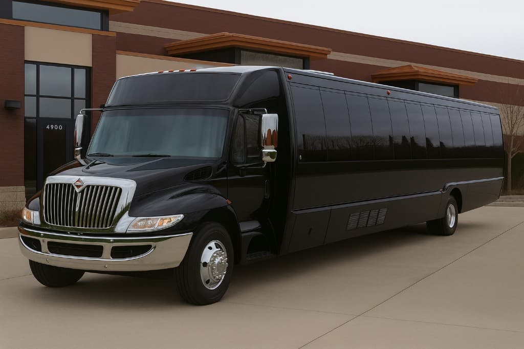 Representative rendering of a 45 passenger party bus exterior