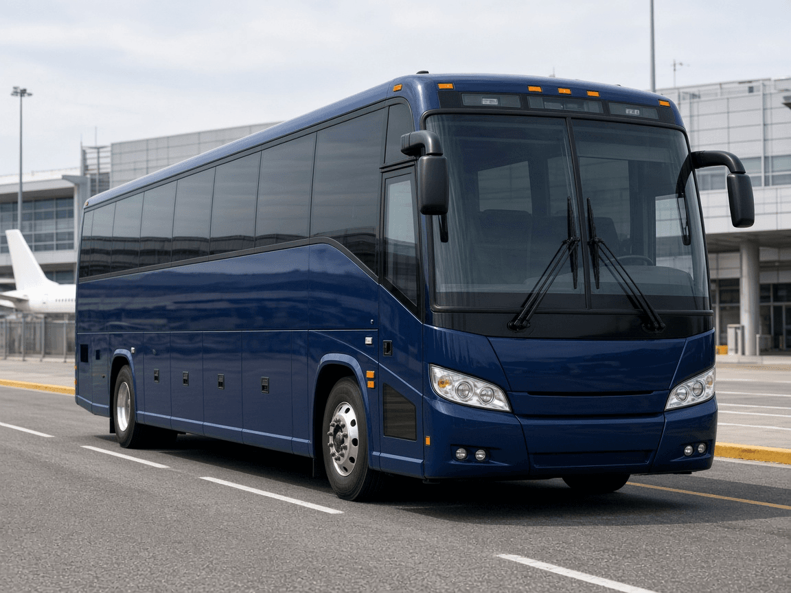 Example rendering of a 52 passenger coach bus exterior