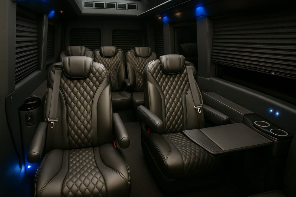 Example rendering of an 8 passenger executive sprinter interior